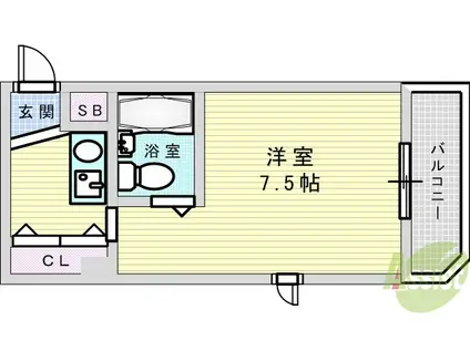 M&Tエサカ(1K/2階)の間取り写真