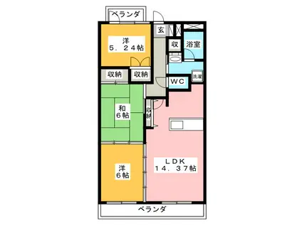 セレクト大岩(3LDK/3階)の間取り写真