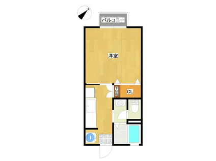 グレースエントピア(1K/1階)の間取り写真