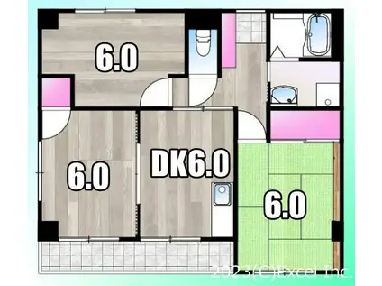 スモールマウンテンハイム(3DK/2階)の間取り写真