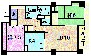 西大畑エルヴェ(2LDK/2階)の間取り写真