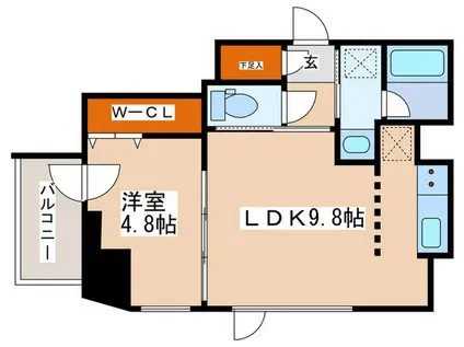 F022円山(1LDK/3階)の間取り写真
