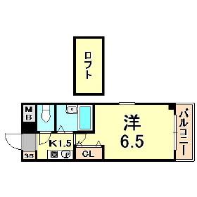 ローテローゼ本山(1K/3階)の間取り写真