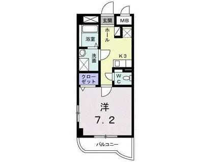 エレガンスガーデン(1K/2階)の間取り写真