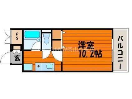 ヴェール国体町(1K/8階)の間取り写真