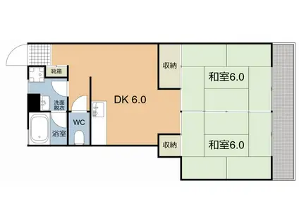 レジデンス平田(2DK/3階)の間取り写真