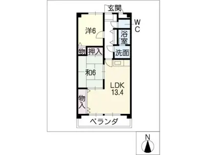 COMFORT WILLOW(2LDK/2階)の間取り写真