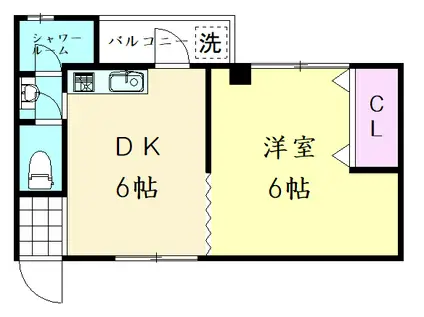 森善ビル(1DK/5階)の間取り写真