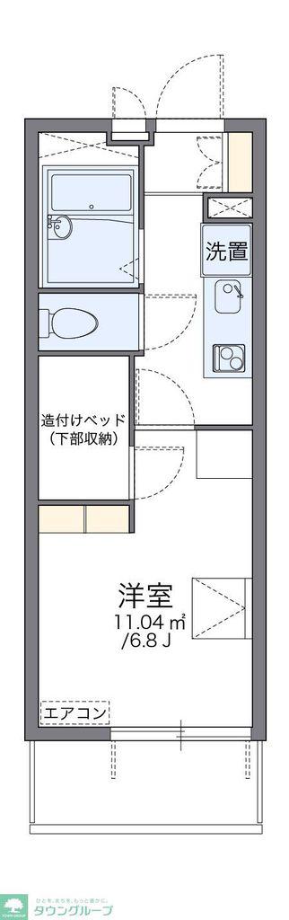 レオパレスグリーンサイトA(1K/4階)の間取り写真