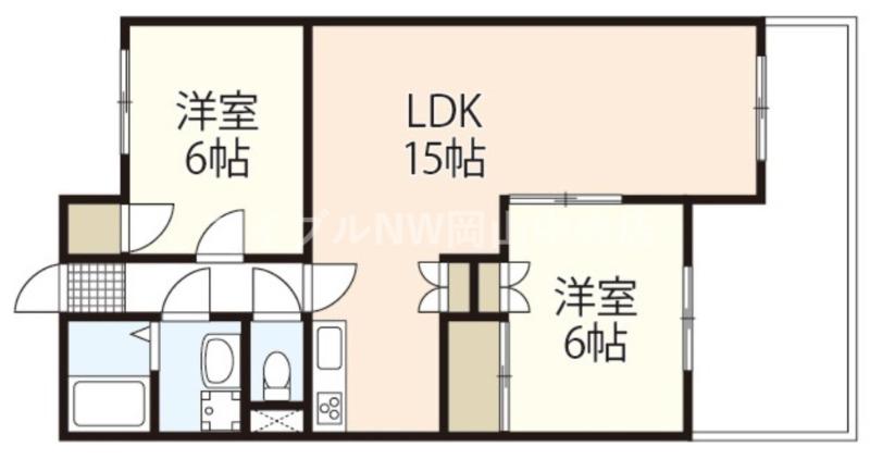 AコートヴィレッジI(2LDK/2階)の間取り写真