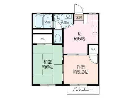 さくらハイム(2K/2階)の間取り写真