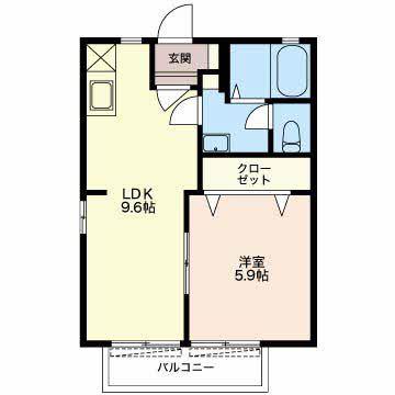 プレミールコート(1LDK/2階)の間取り写真