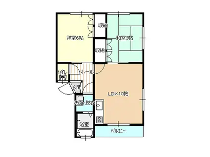 パークハイツ新町II(2LDK/2階)の間取り写真