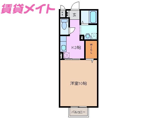 大和の里V(1K/1階)の間取り写真