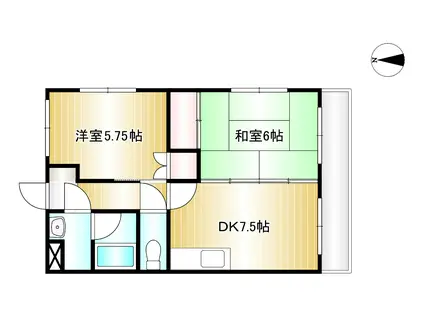 瀬戸内コーポ(2DK/2階)の間取り写真