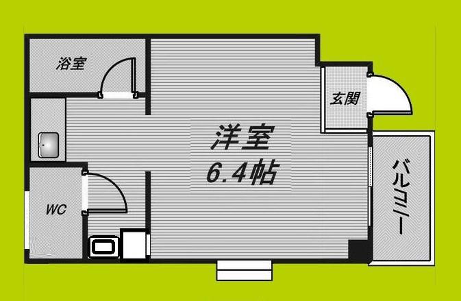 THECITY弁天町(ワンルーム/2階)の間取り写真
