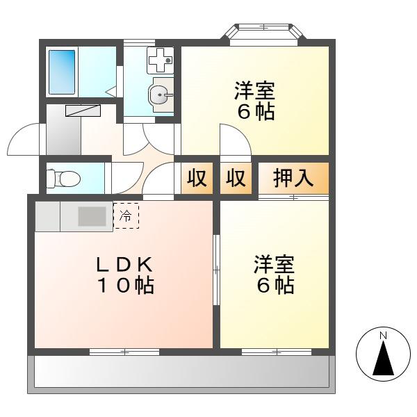 サクセス II(2LDK/1階)の間取り写真