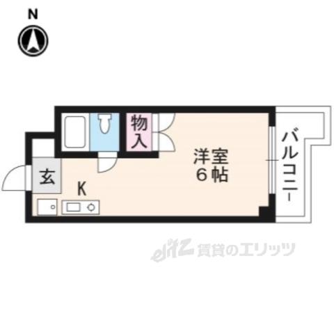 ボーン宇治 Ⅱ号館(1K/4階)の間取り写真