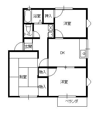 クローネ(3DK/1階)の間取り写真