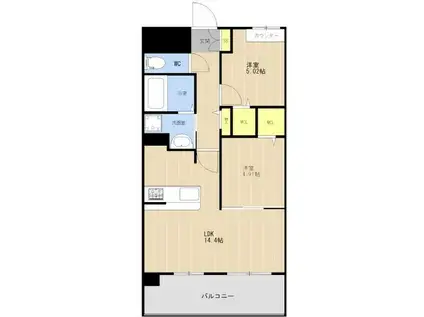 LIBTH上牟田イースト(2LDK/5階)の間取り写真