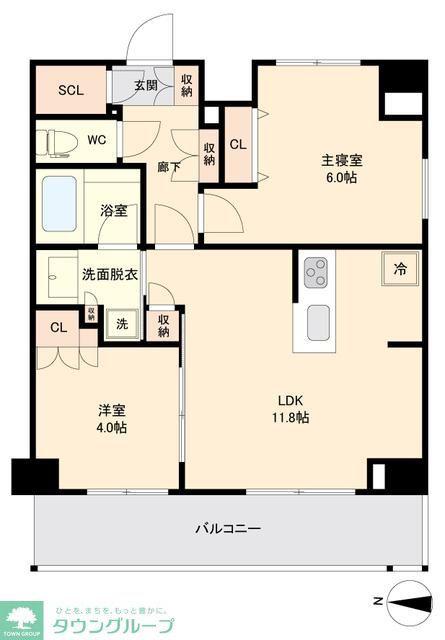 KI-LIGHT KINSHICHO(2LDK/5階)の間取り写真
