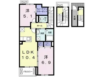 リヴェール聖(2LDK/3階)の間取り写真