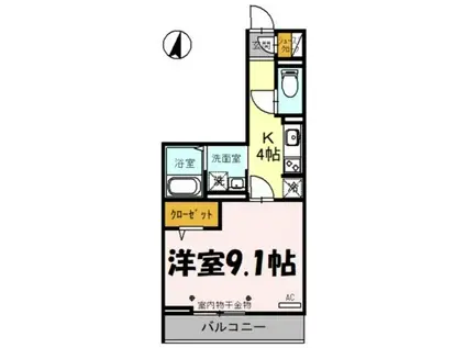 エミネンス(1K/3階)の間取り写真