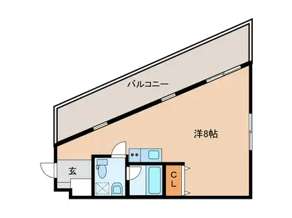 クレアキューブ正木町(ワンルーム/4階)の間取り写真