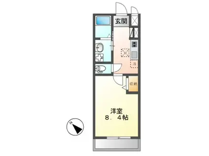 GREEN CALMVII(1K/1階)の間取り写真