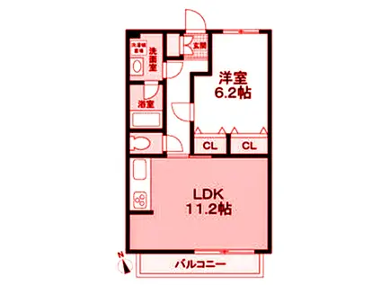 GRIDDER(1LDK/2階)の間取り写真