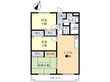 グランメール酒門(3LDK/2階)の間取り写真