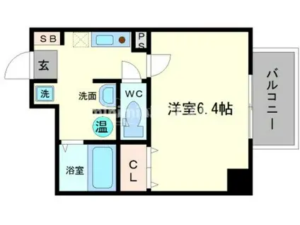 みおつくし西難波(1K/3階)の間取り写真