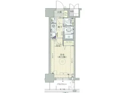 エステムコート博多駅前IIセグティス(1K/5階)の間取り写真