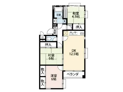 BRAMA柏(3LDK/1階)の間取り写真