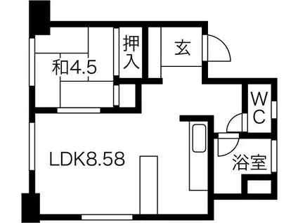 池下ウエストマンション(1LDK/6階)の間取り写真