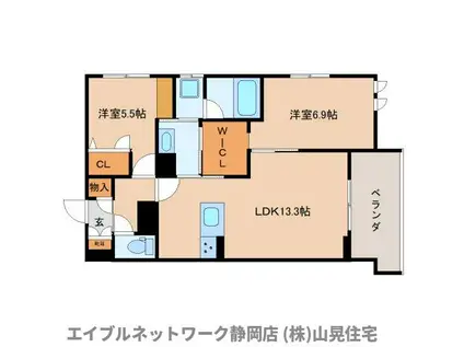 アルセア(2LDK/2階)の間取り写真