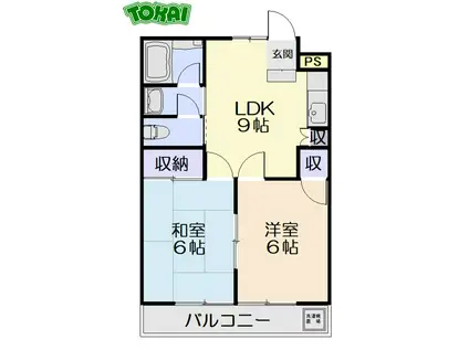 ANNIVERSARY MANSION(2LDK/2階)の間取り写真