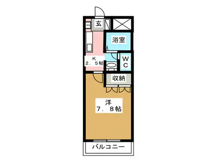 MULBERRY HEIGHTS(1K/1階)の間取り写真