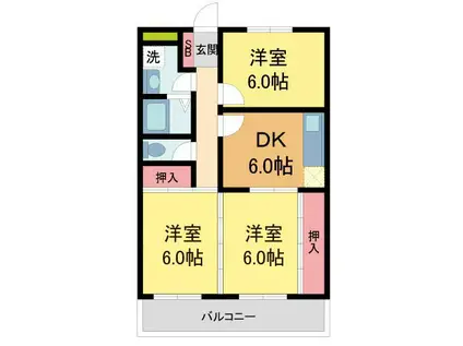 アーバンステージ(3DK/3階)の間取り写真