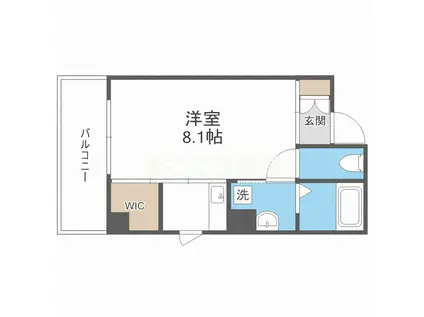 ユニッソン朝潮橋(1K/4階)の間取り写真