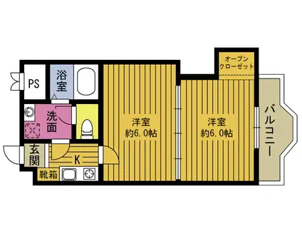 別府ダイカン503(2K/5階)の間取り写真