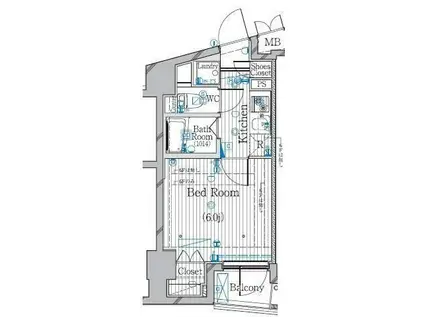ル・リオン池袋(1K/4階)の間取り写真