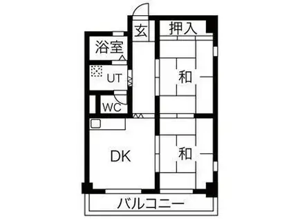 メゾンルノ-ルI(2DK/2階)の間取り写真