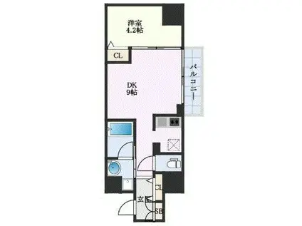 YOUS VII番館(1LDK/4階)の間取り写真