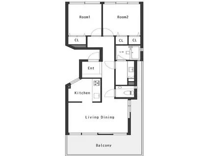 エクセラージュ神宮前(2LDK/4階)の間取り写真