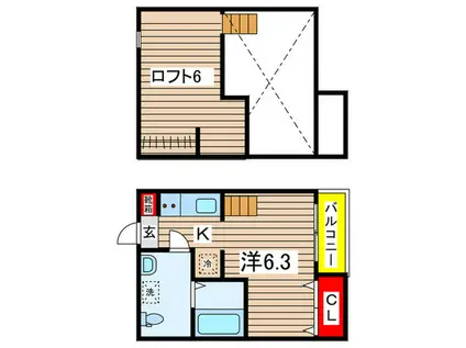 FIRST QUARTER(1K/1階)の間取り写真