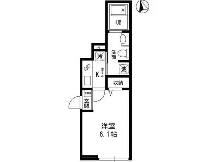 GRACE SUMIDA(1K/1階)の間取り写真