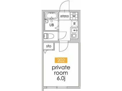 VILLE中落合(1K/2階)の間取り写真