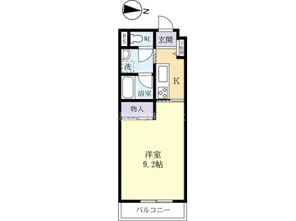 ドルチェ西原(1K/4階)の間取り写真