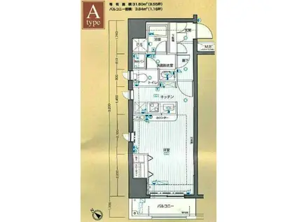 ベスト伊勢佐木長者町(ワンルーム/11階)の間取り写真